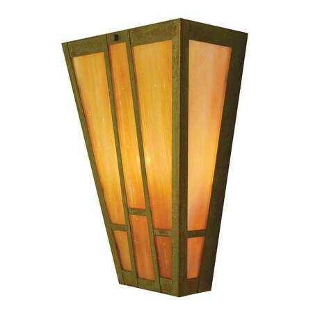 Arroyo Craftsman 8" Asheville Sconce, Black, Tan Glass AS-8TN-BK